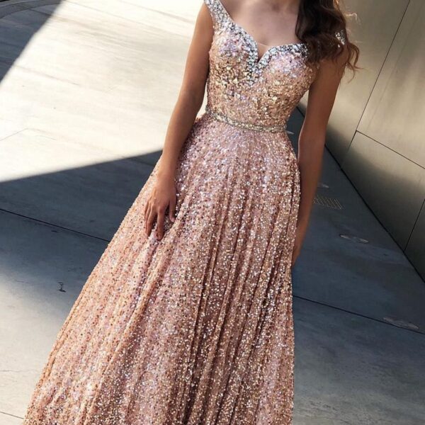 rose gold prom dresses 2020 beaded ...